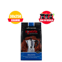 CAFFÈ MACINATO GUSTO DELICATO – 30 CONFEZIONI DA 250 g + MOKA IN OMAGGIO